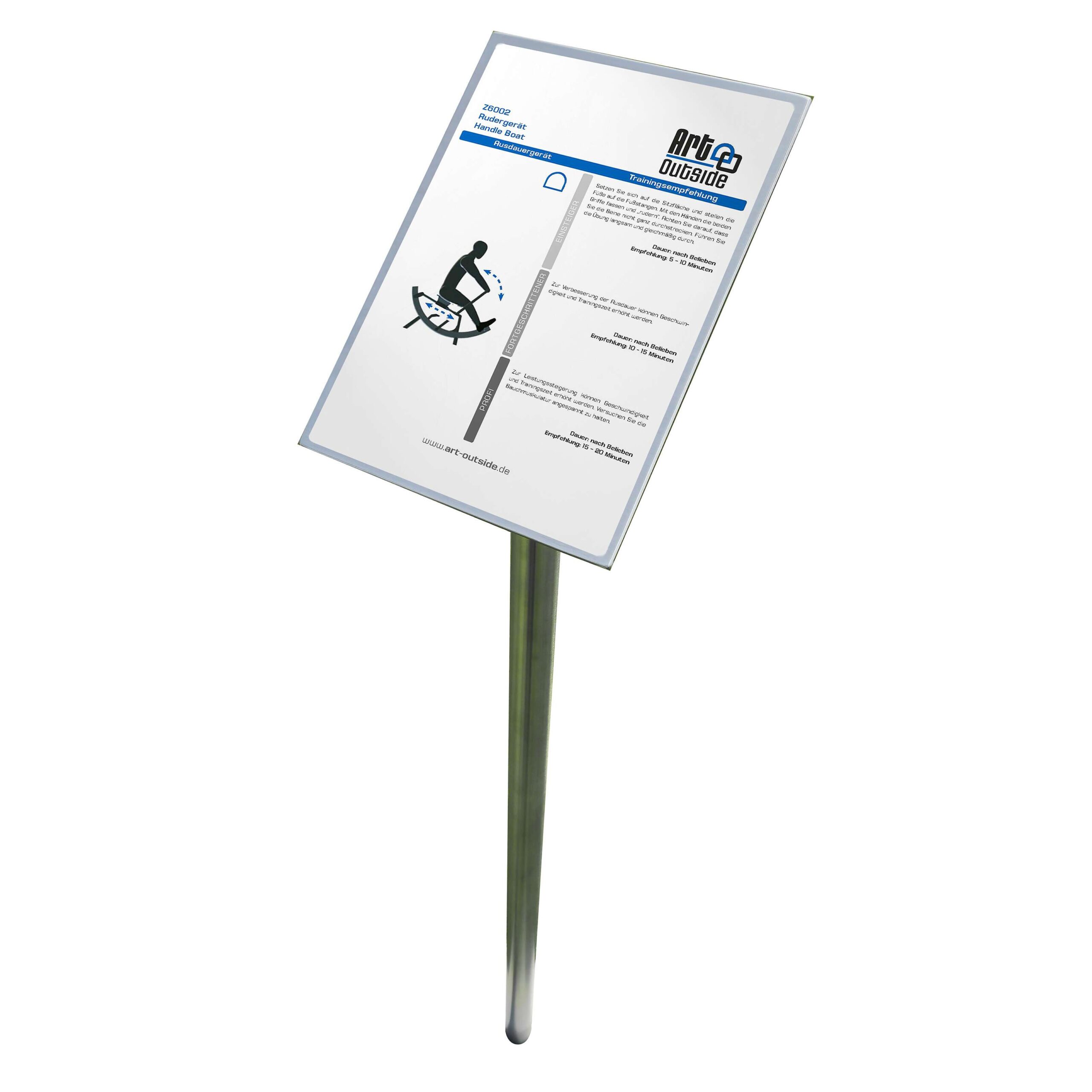 Art Outside Info- und Hinweistafel für Outdoor-Fitnessgeräte von Art Outside