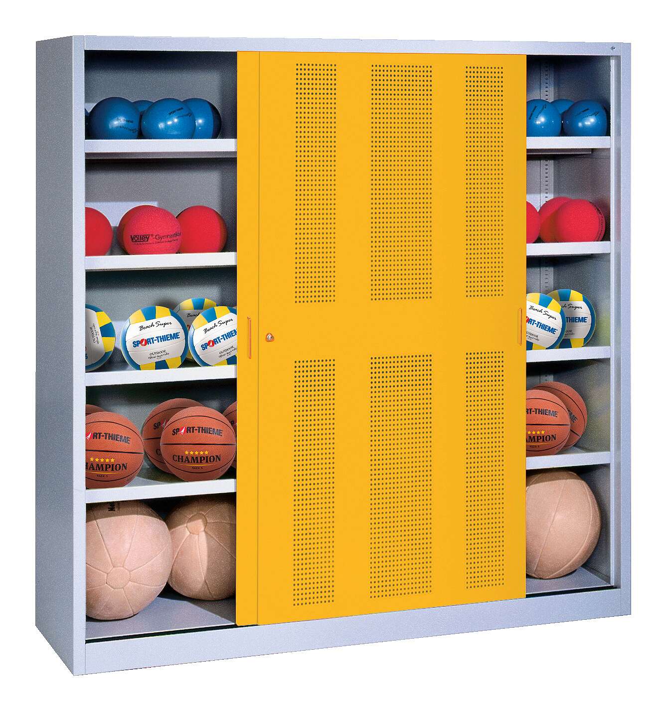 C+P Ballschrank mit Lochblech-Schiebetüren (Typ 4)