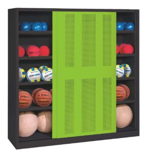 C+P Ballschrank mit Lochblech-Schiebetüren (Typ 4)