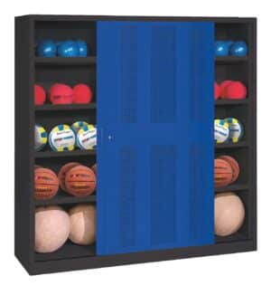 C+P Ballschrank mit Lochblech-Schiebetüren (Typ 4)