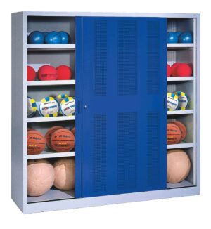C+P Ballschrank mit Lochblech-Schiebetüren (Typ 4)