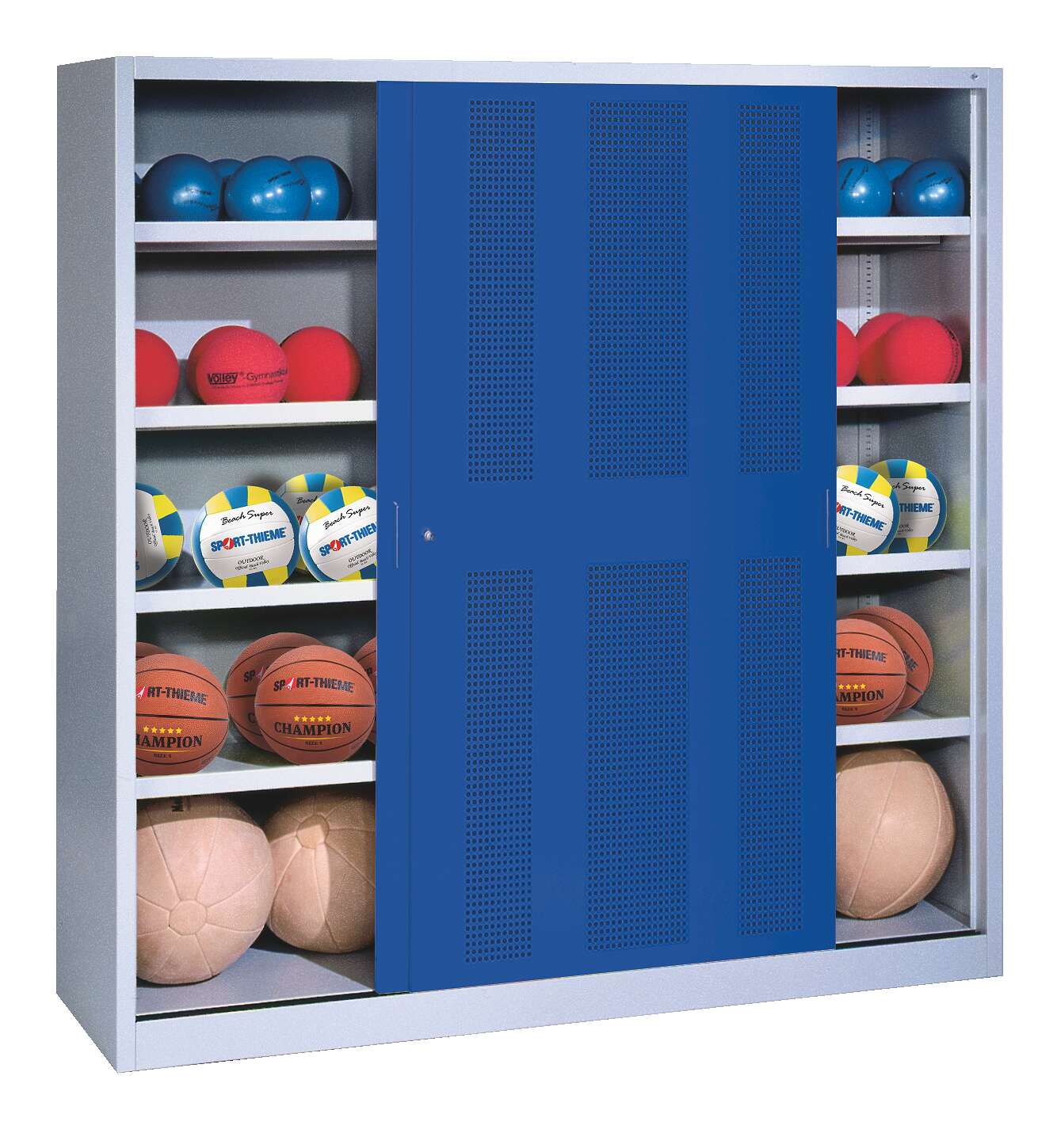 C+P Ballschrank mit Lochblech-Schiebetüren (Typ 4)