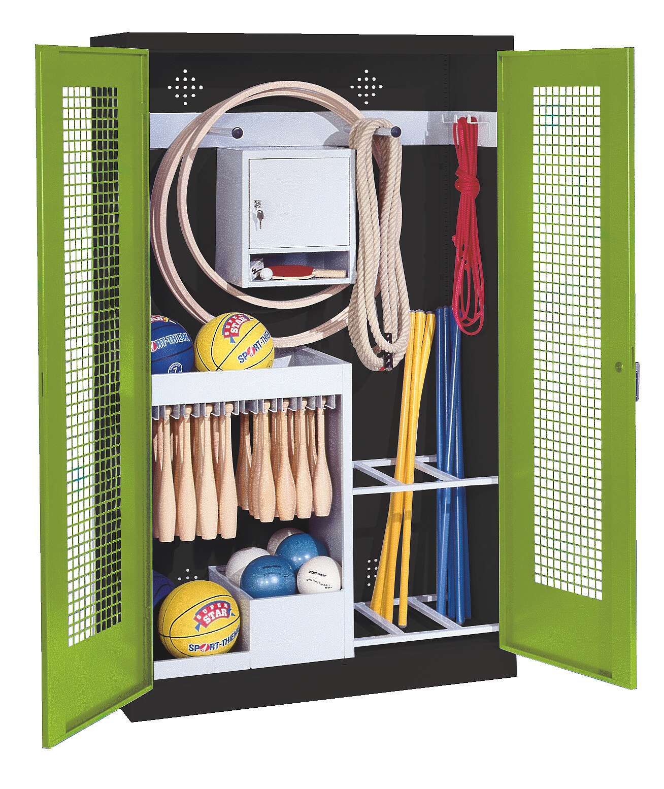 C+P Sportgeräteschrank mit Lochblech-Flügeltüren (Typ 1)