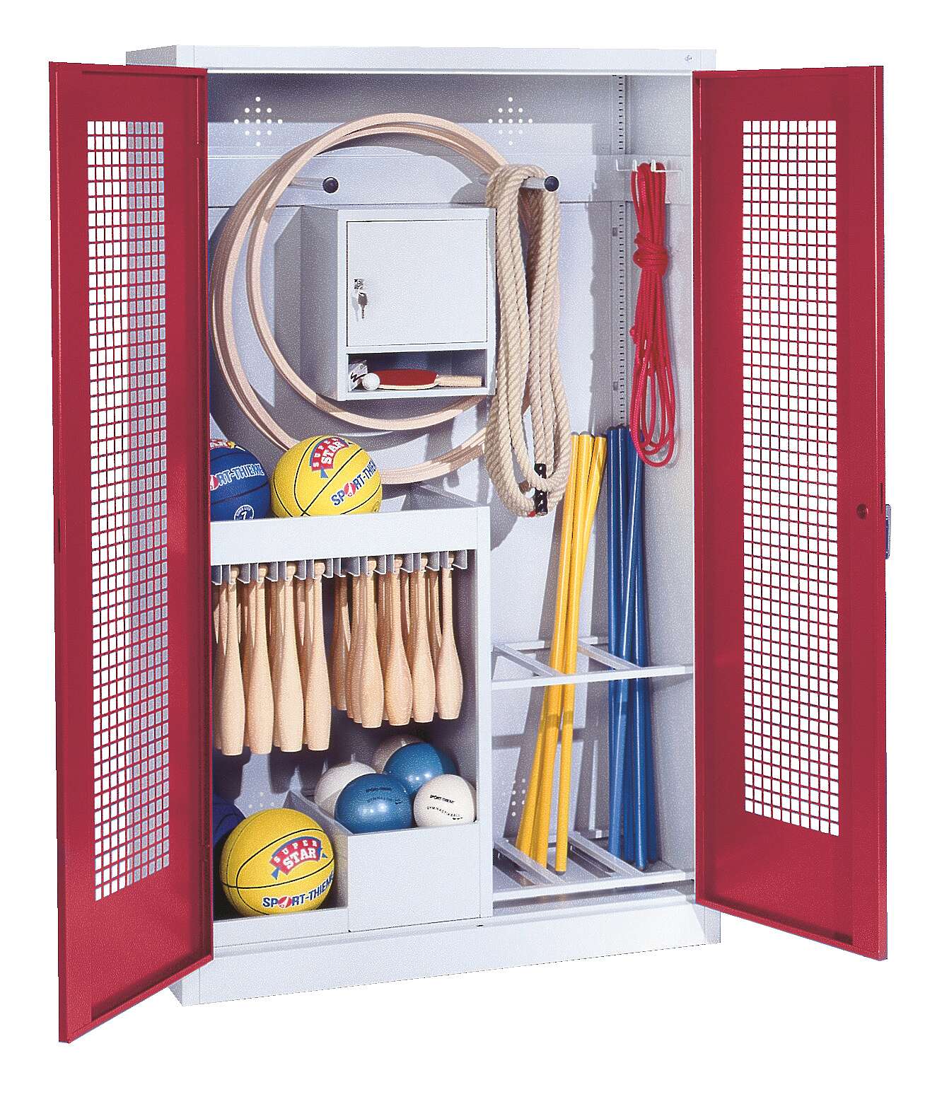 C+P Sportgeräteschrank mit Lochblech-Flügeltüren (Typ 1)