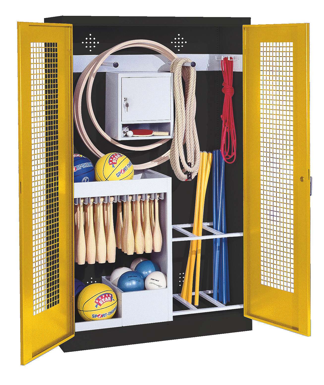 C+P Sportgeräteschrank mit Lochblech-Flügeltüren (Typ 1)