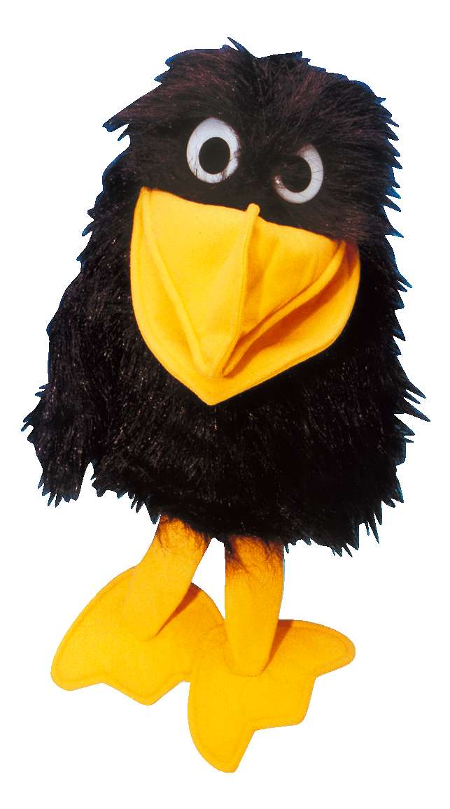 Design Plüsch Handpuppe "Rabe"