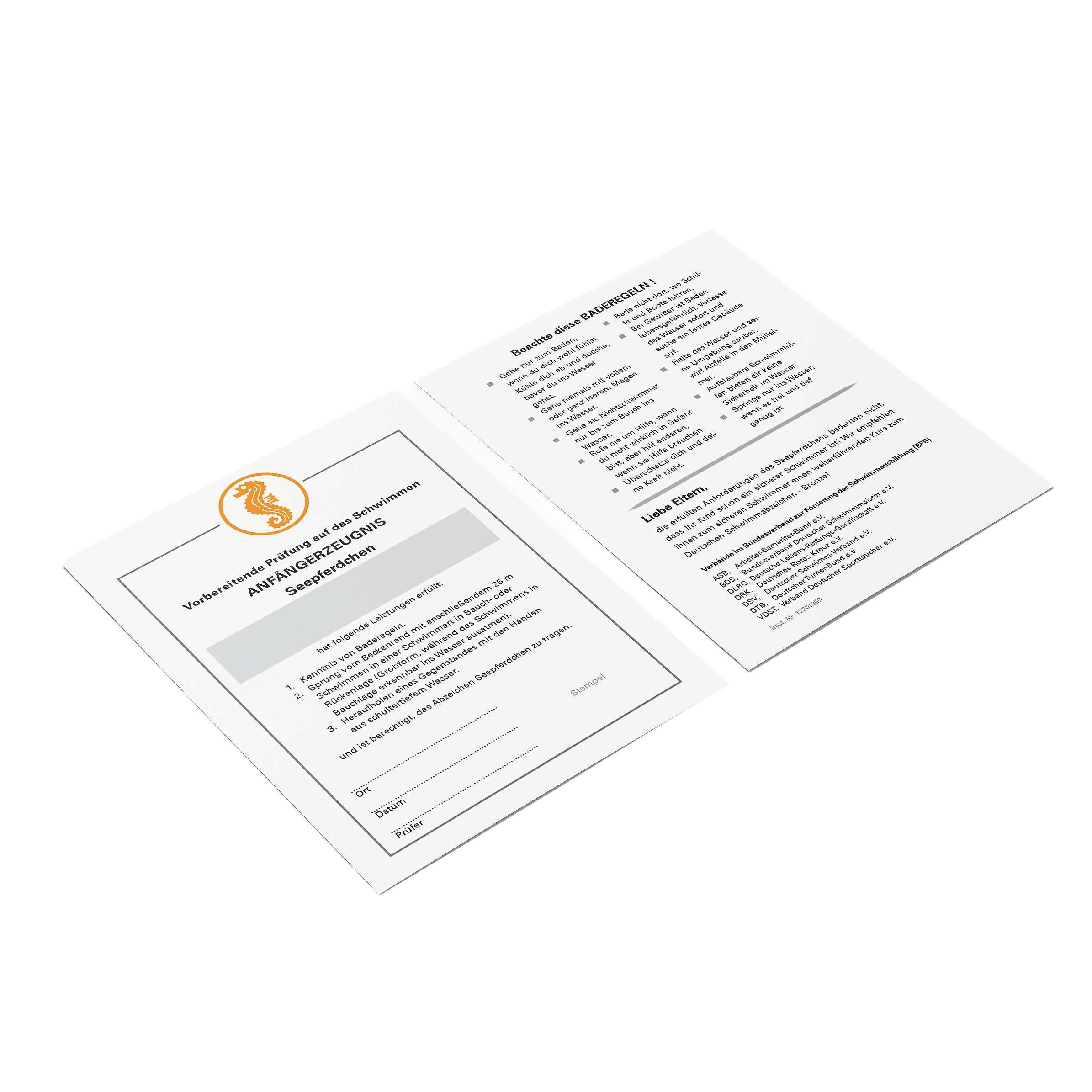 Zeugnis "Frühschwimmer"